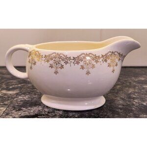 Vintage Royal Gold Crest Gravy Boat With Gold Vine Design